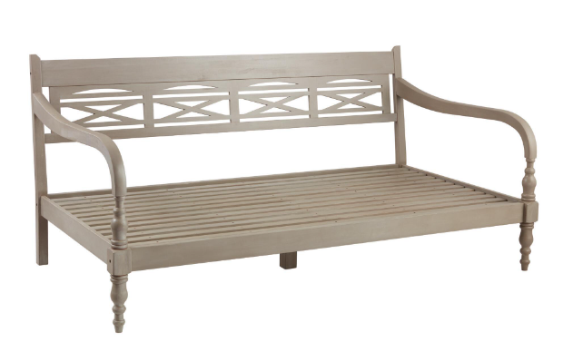Antique Gray Wood Indonesian Daybed Frame
